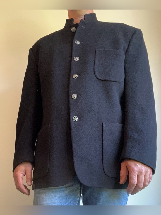 Simon Sebag Other - Turbulence par Simon Sebag Wool Cashmere Mao Collar Jacket Made in Canada 40 M